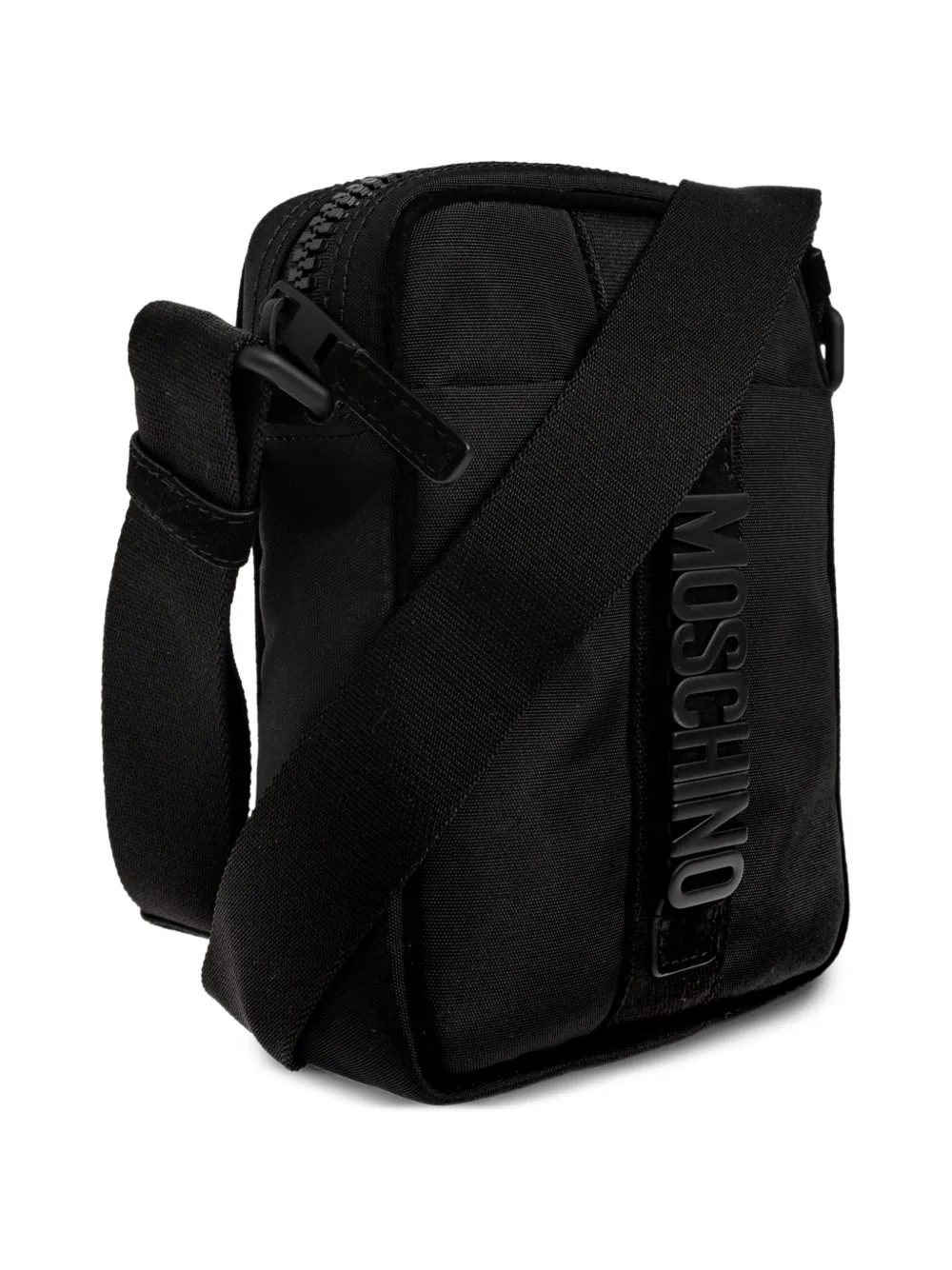 Moschino Messengertas met logoplakkaat Zwart