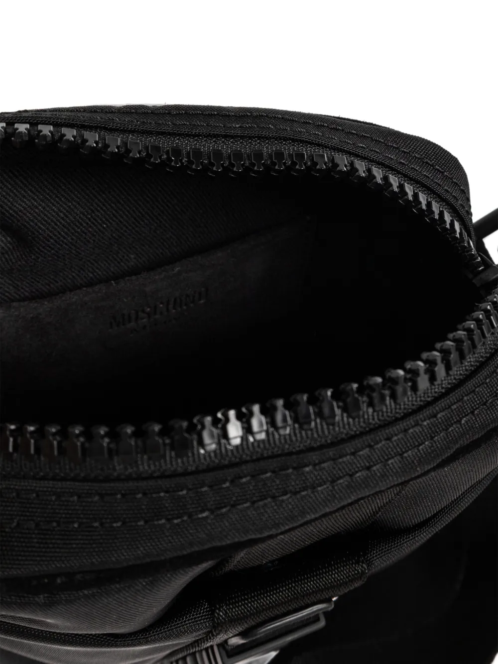 Moschino Messengertas met logoplakkaat Zwart