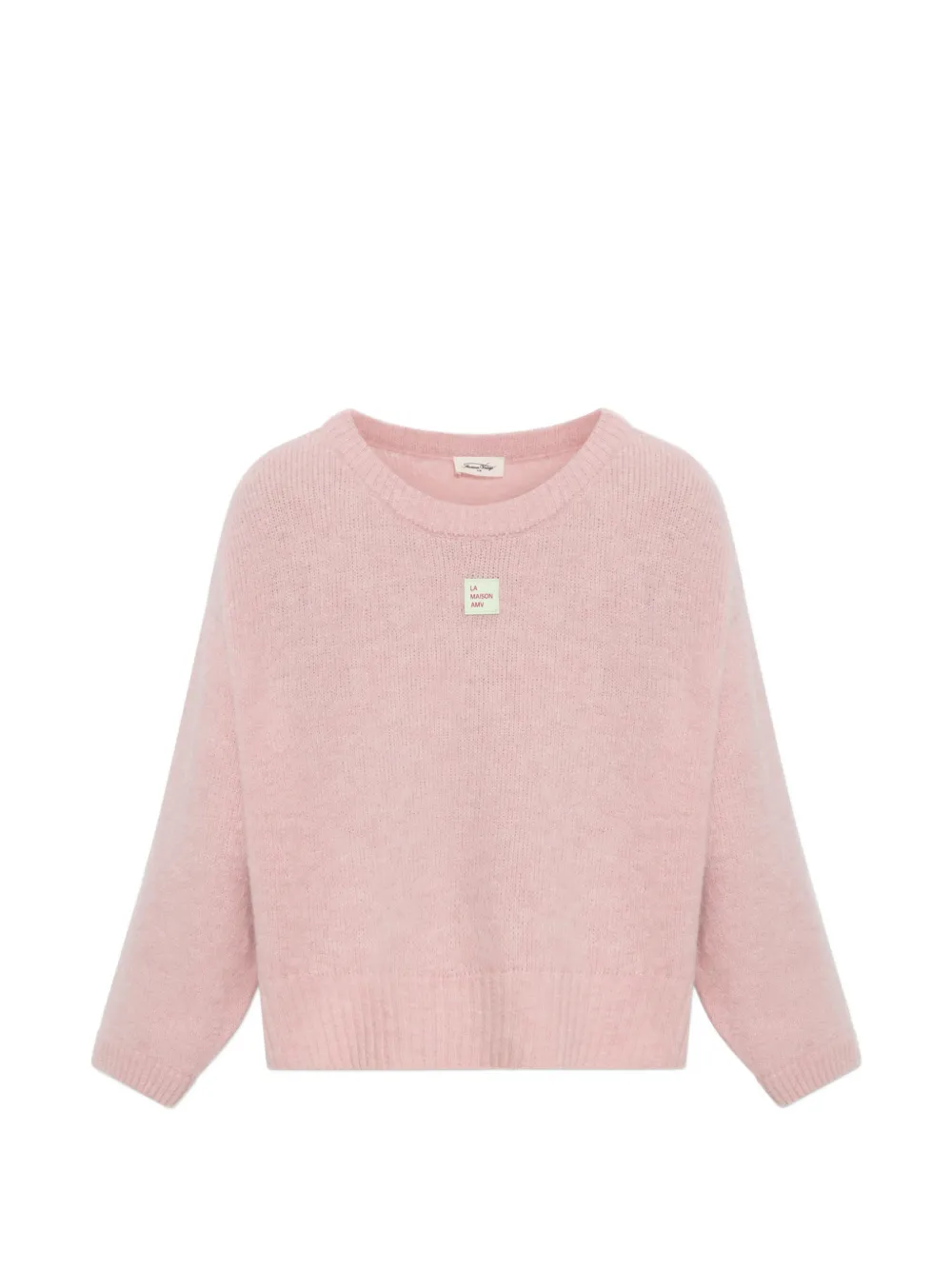 American Vintage logo-patch knit jumper - Rosa