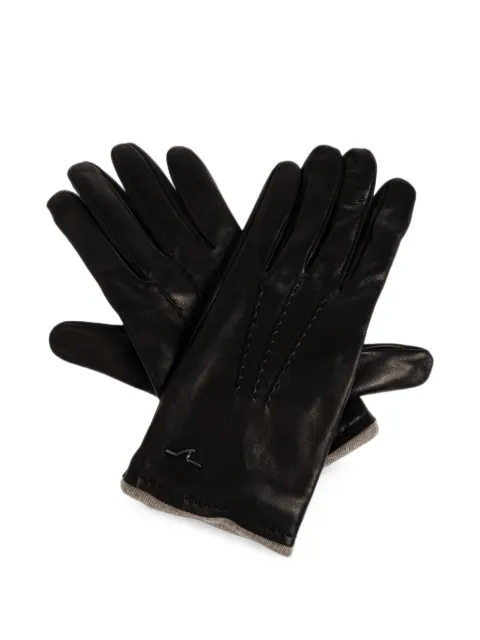 Paul & Shark logo-detail leather gloves