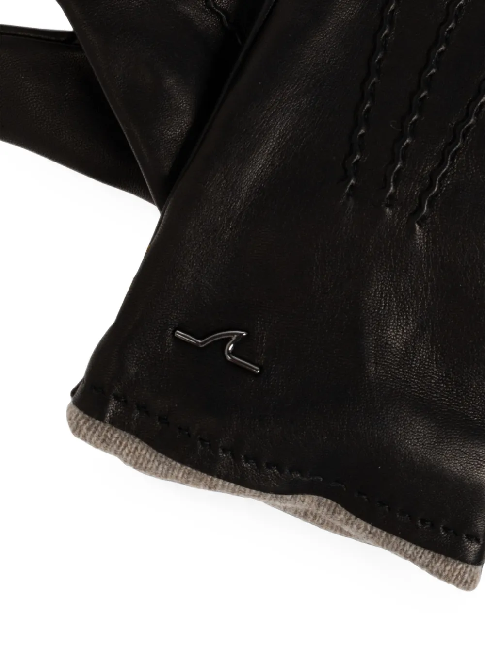 Paul & Shark Leren handschoenen met logodetail Zwart