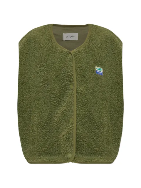 American Vintage logo-patch fleece gilet