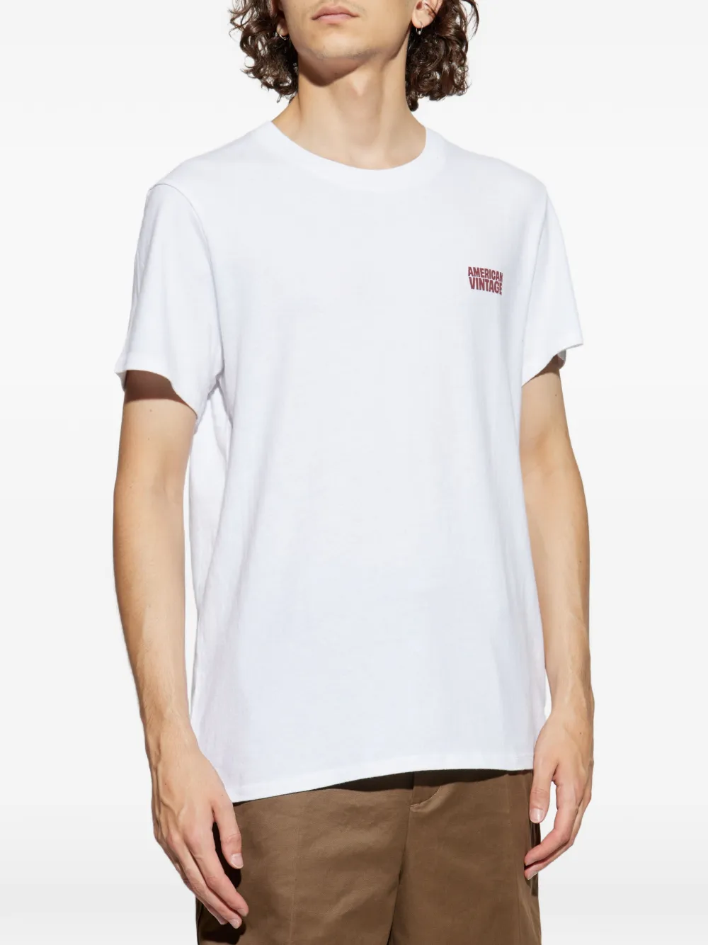 American Vintage Ykobow T-shirt met logoprint Wit