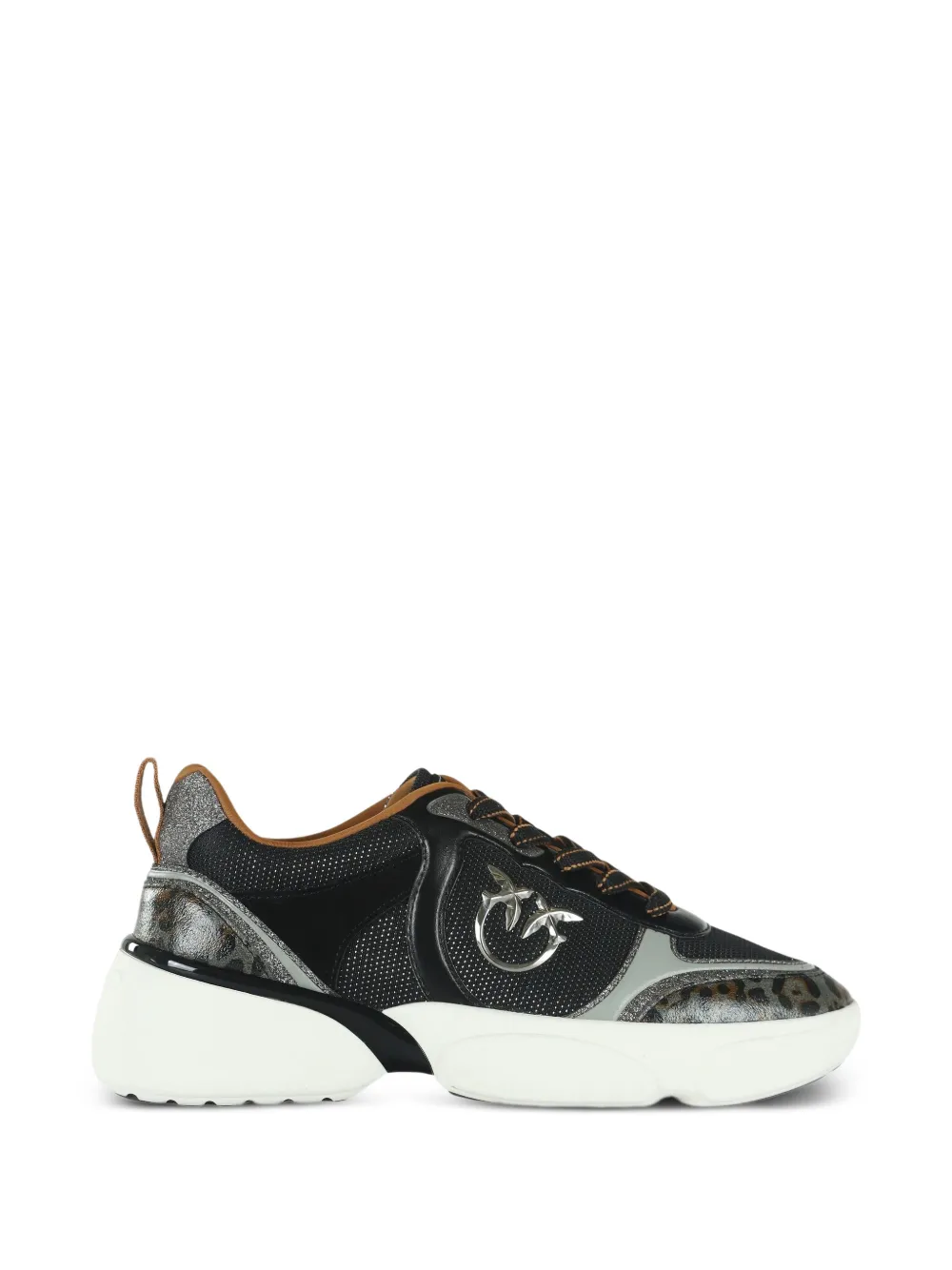 PINKO leopard-print lace-up sneakers - Nero