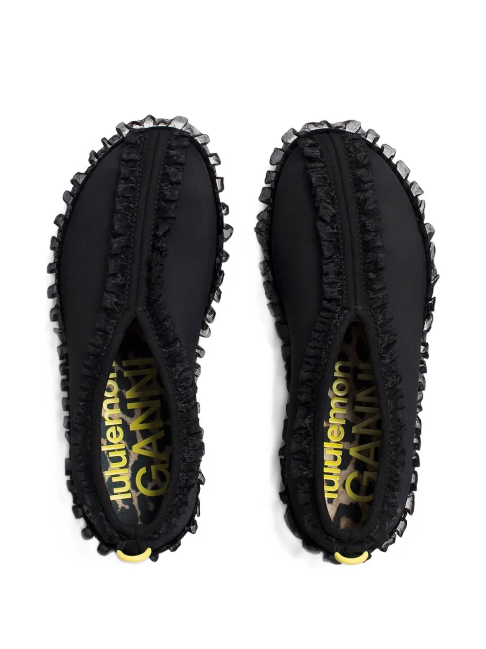 GANNI ruffled slip-on sneakers Zwart