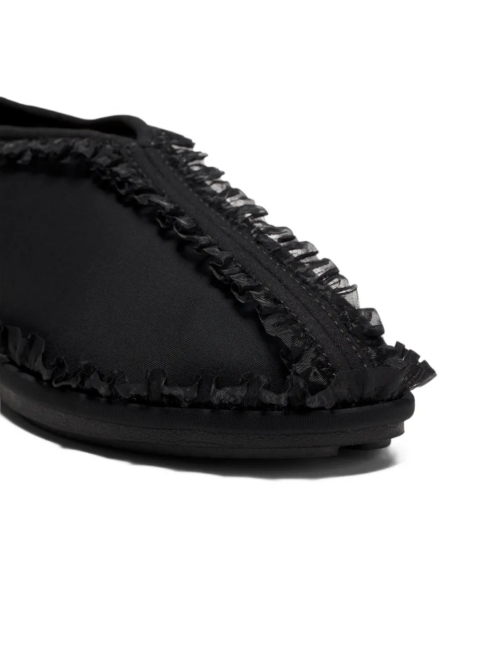 GANNI ruffled slip-on sneakers Zwart