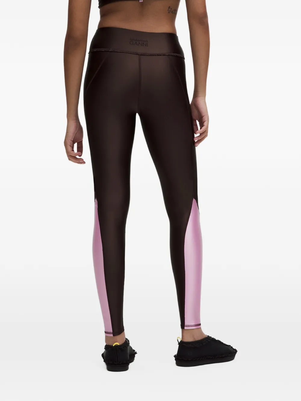 GANNI colour-block panelled leggings Bruin