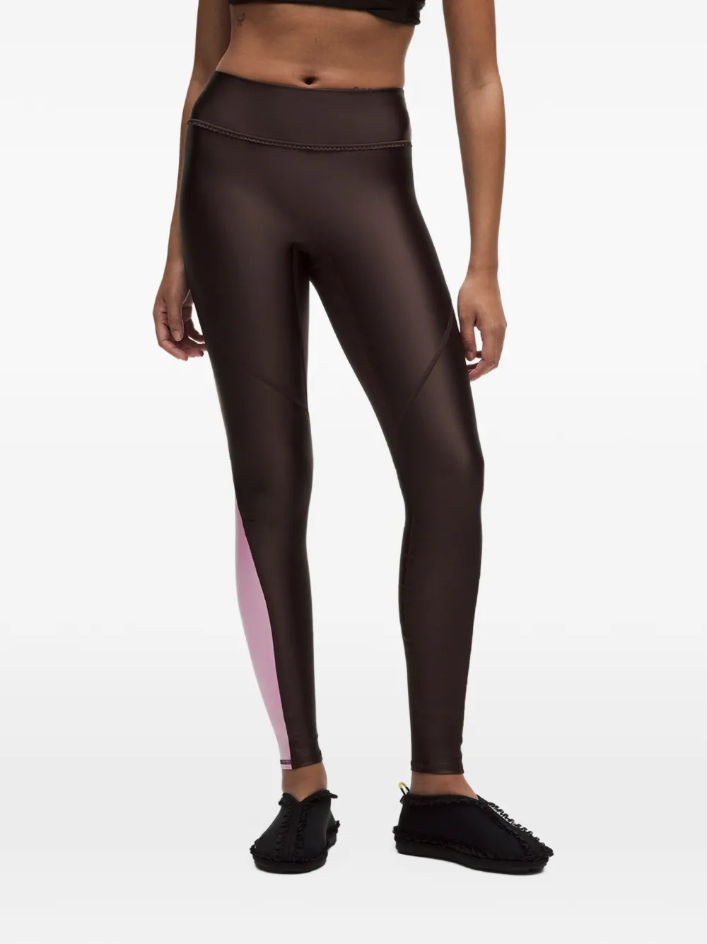 GANNI colour-block panelled leggings - Braun