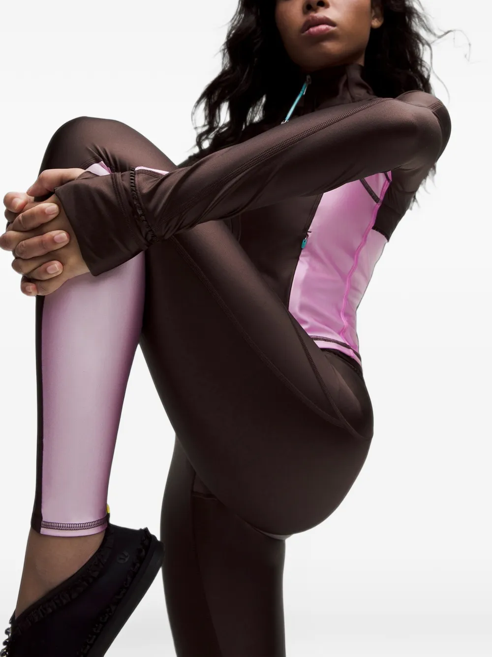 GANNI colour-block panelled leggings Bruin