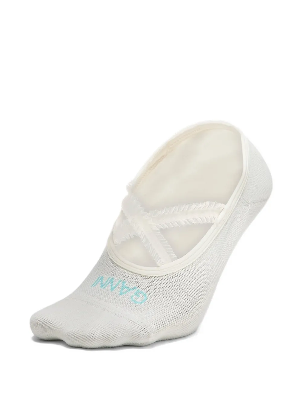 GANNI cross-strap grip-sole socks set of three - Nude