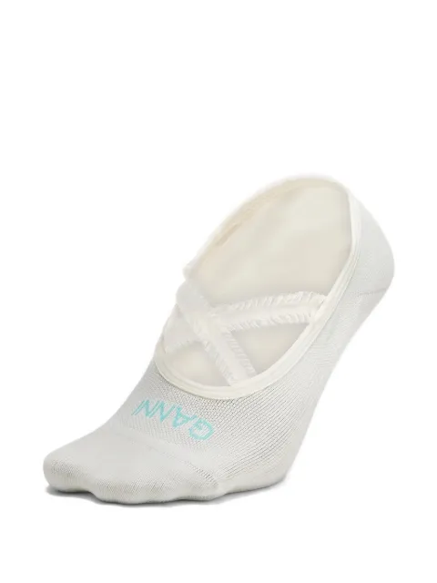 GANNI cross-strap grip-sole socks set of three