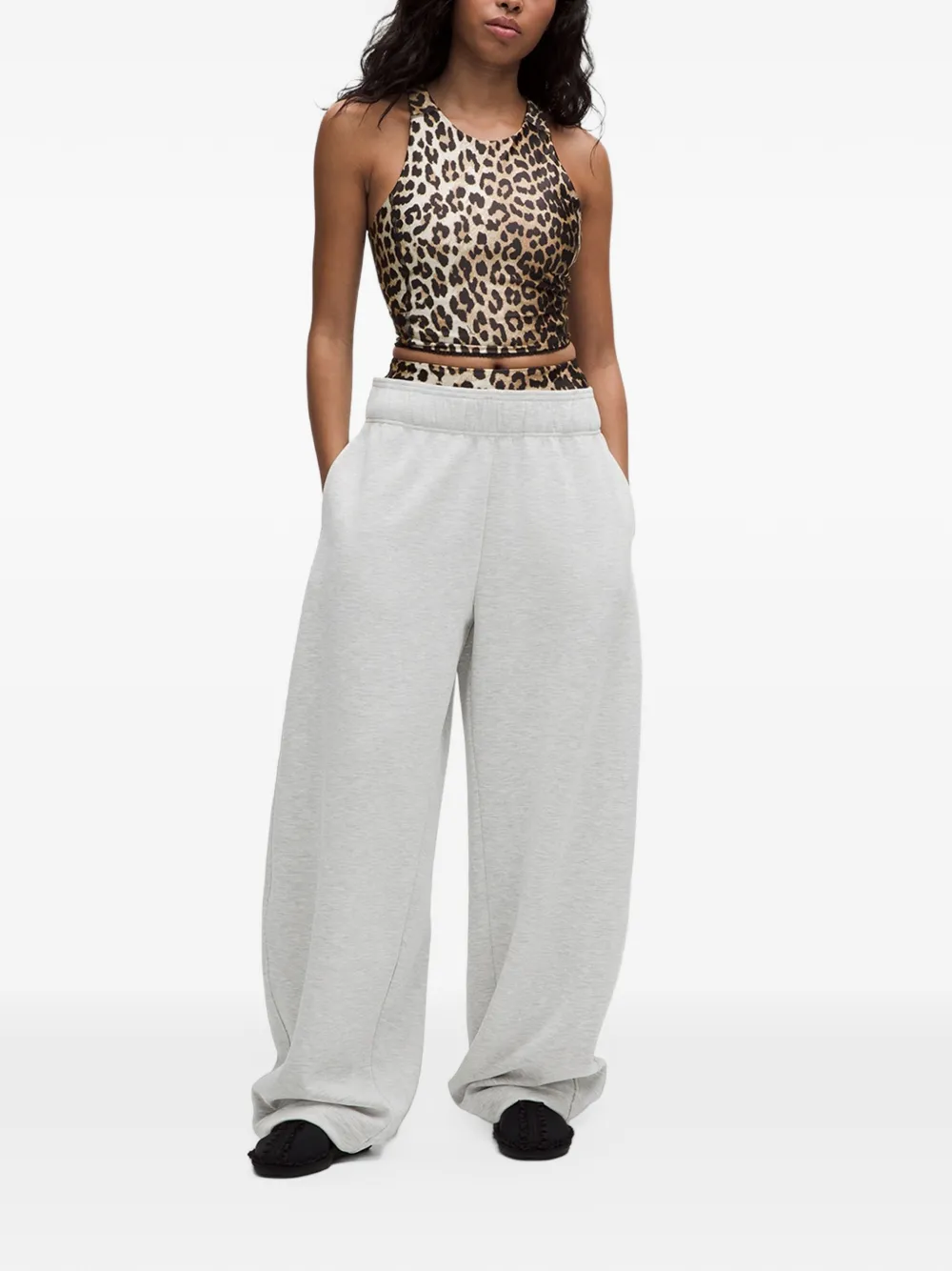GANNI drawstring-hem track pants Grijs