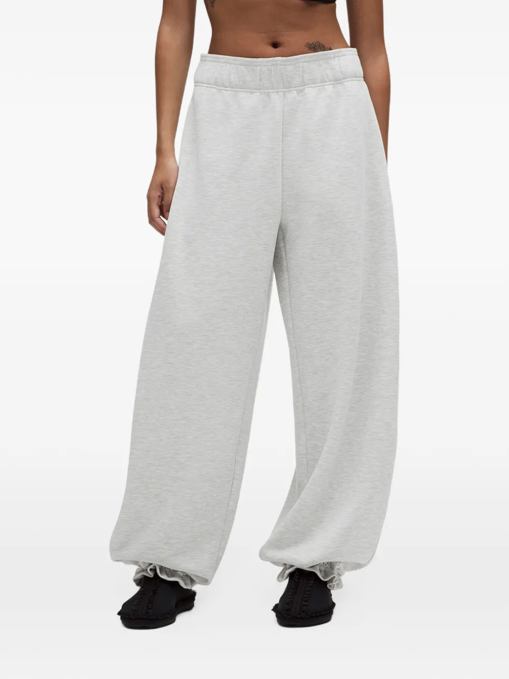 GANNI drawstring-hem track pants Grijs