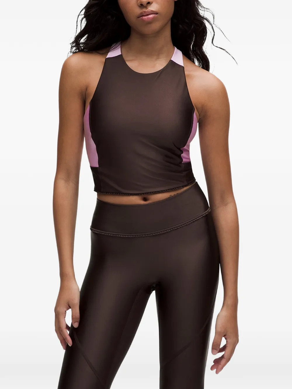 GANNI colour-block racerback performance top Bruin