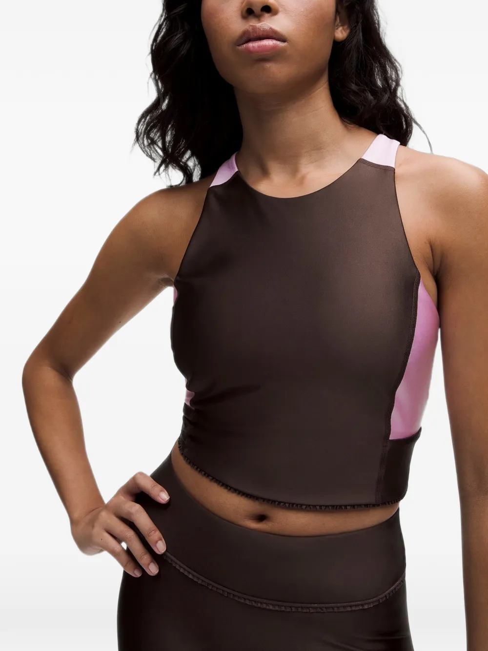 GANNI colour-block racerback performance top Bruin