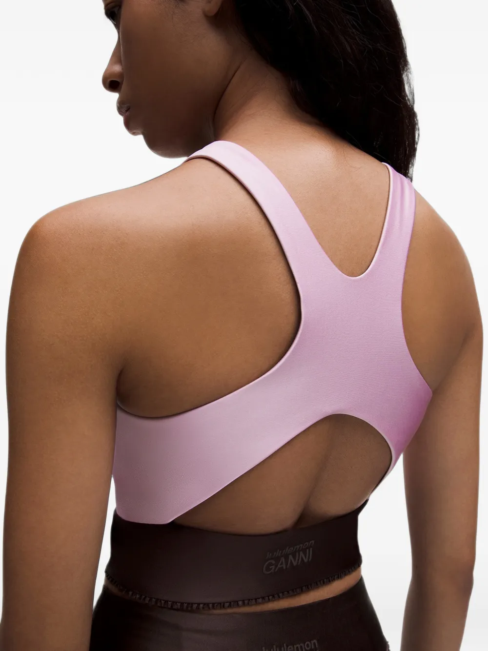 GANNI colour-block racerback performance top Bruin