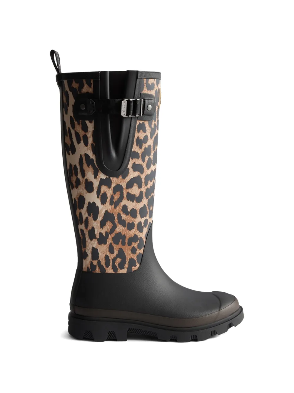 GANNI x Hunter downpour tall boots in Leopard