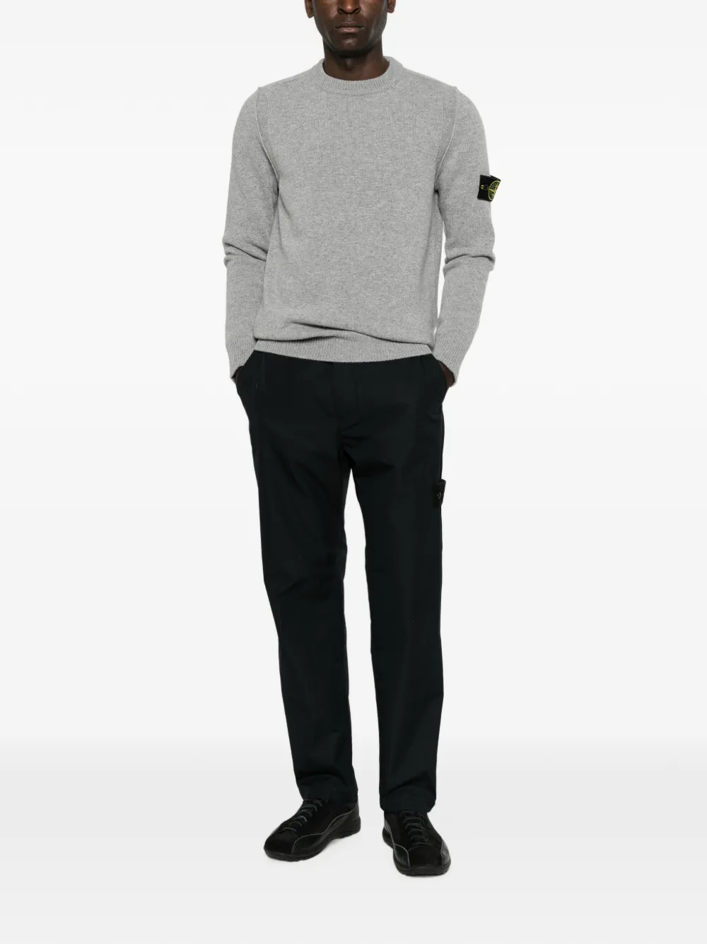 Stone Island 5100072 lamswollen trui Grijs