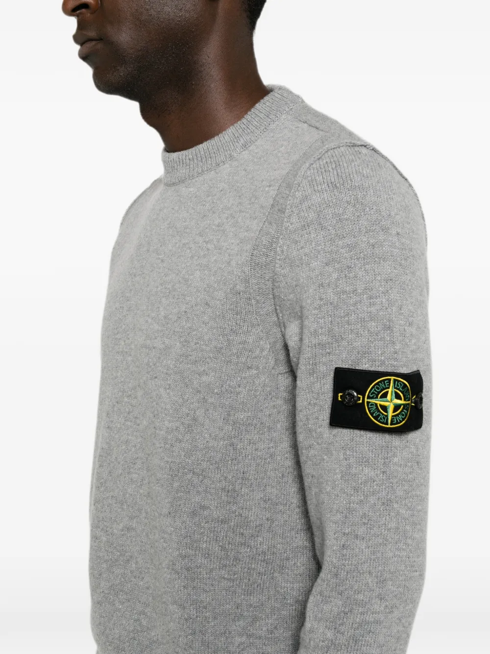 Stone Island 5100072 lamswollen trui Grijs