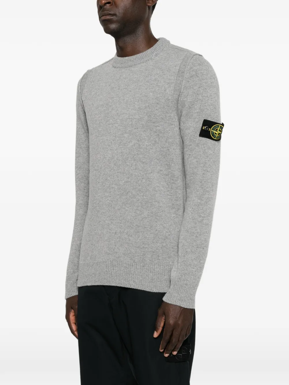 Stone Island 5100072 lamswollen trui Grijs