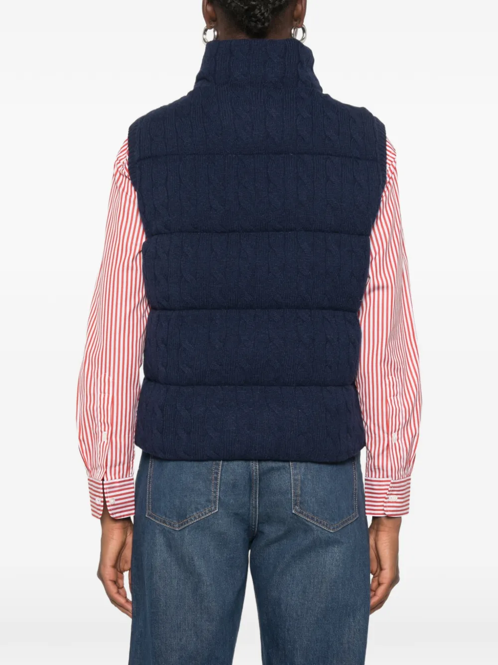Polo Ralph Lauren cable-knit padded gilet Blauw