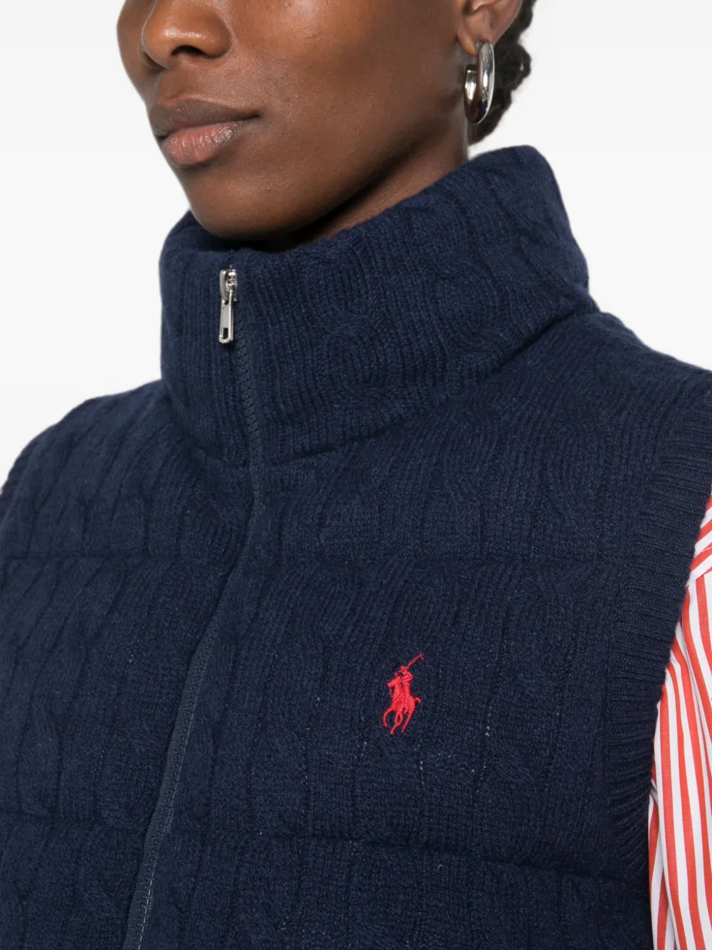 Polo Ralph Lauren cable-knit padded gilet Blauw