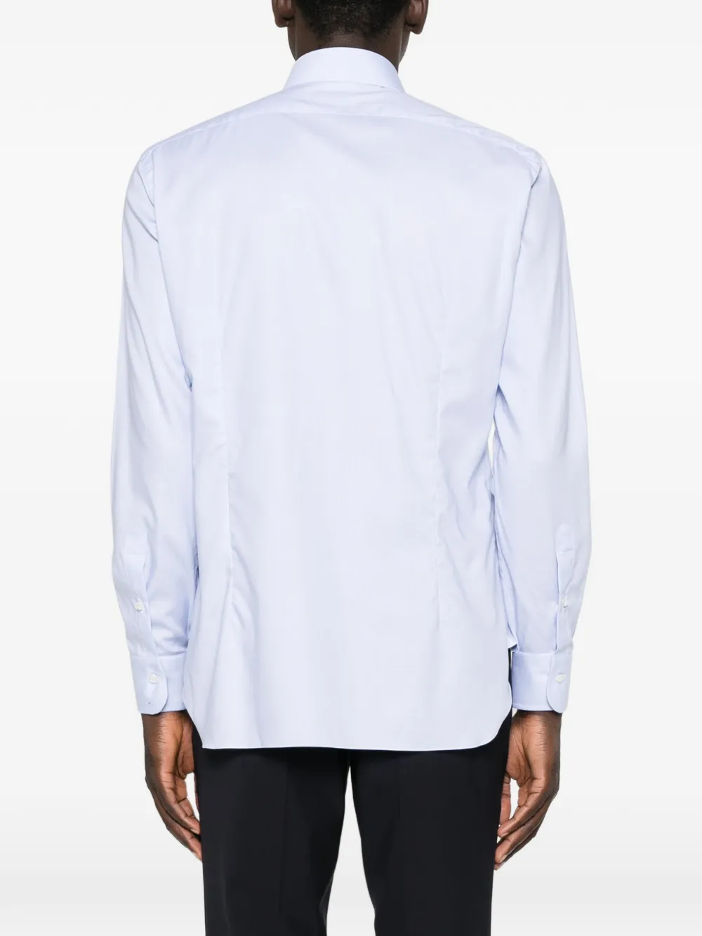 Barba spread-collar long-sleeve shirt Blauw