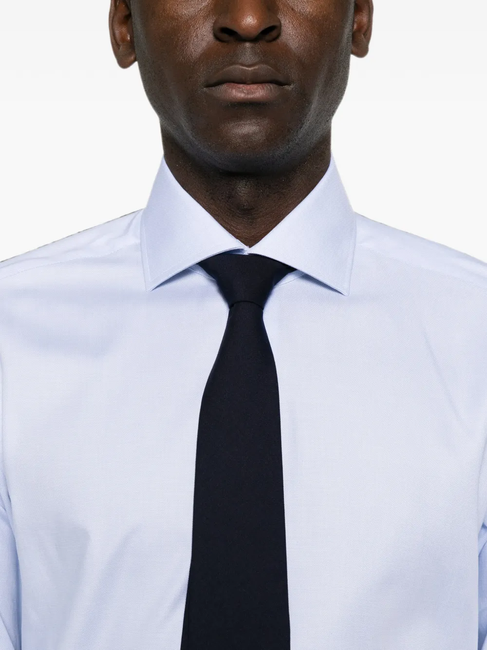 Barba spread-collar long-sleeve shirt Blauw