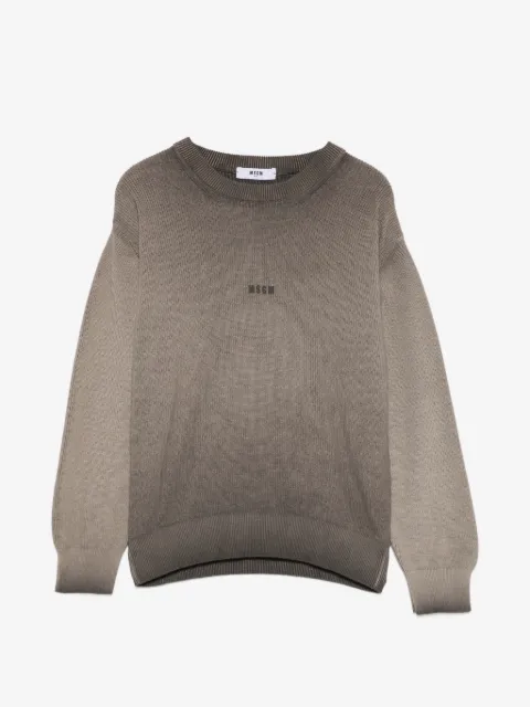 MSGM Kids logo-print knitted sweater