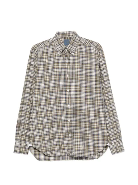 Barba check-pattern button-down shirt