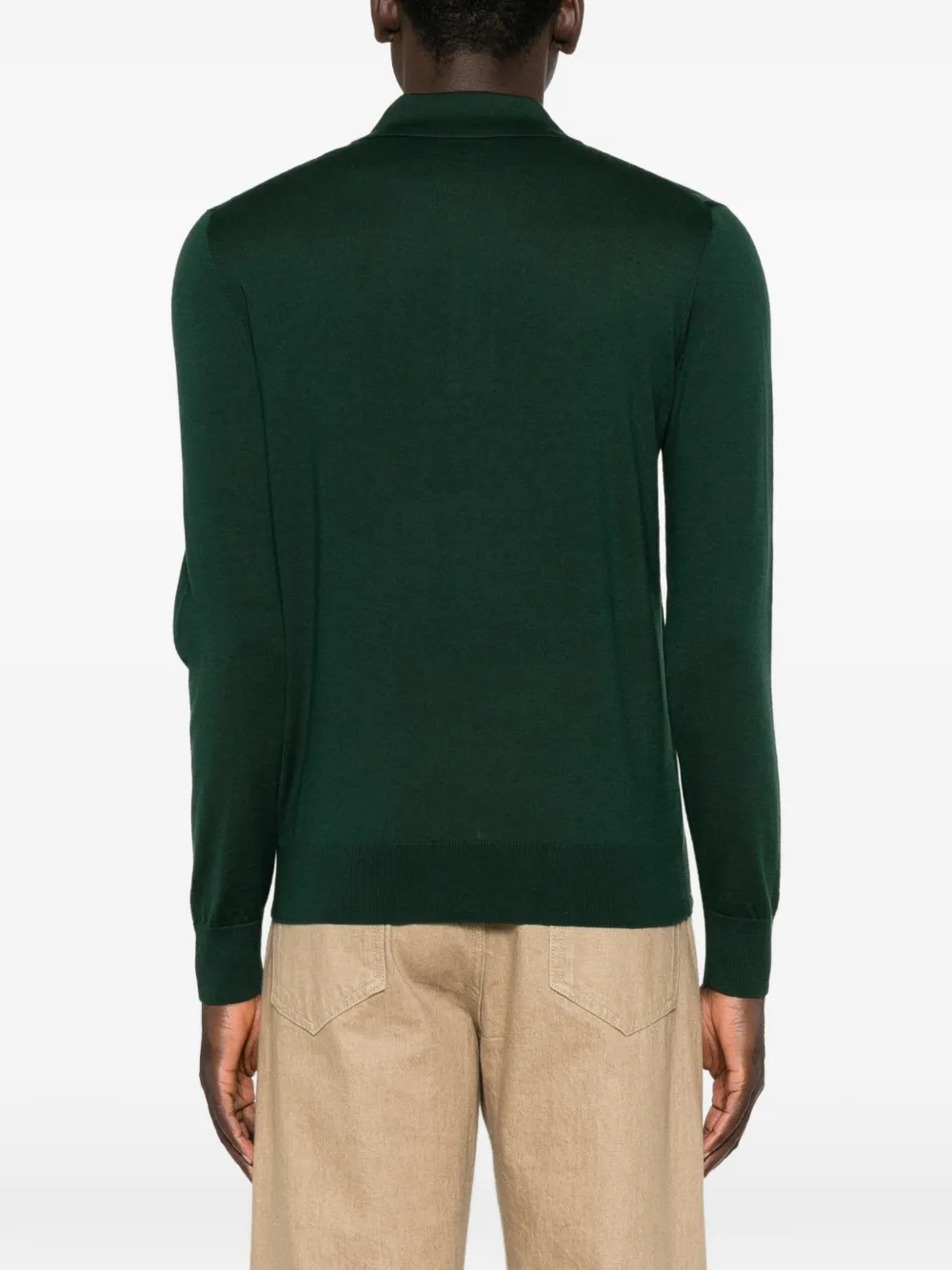 Paolo Pecora Poloshirt met lange mouwen Groen