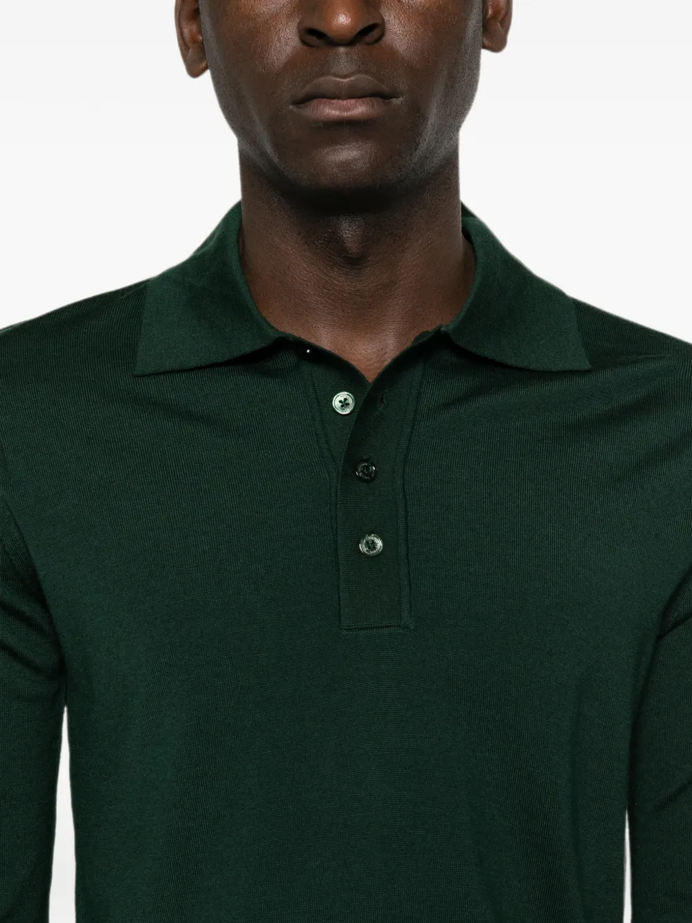 Paolo Pecora Poloshirt met lange mouwen Groen
