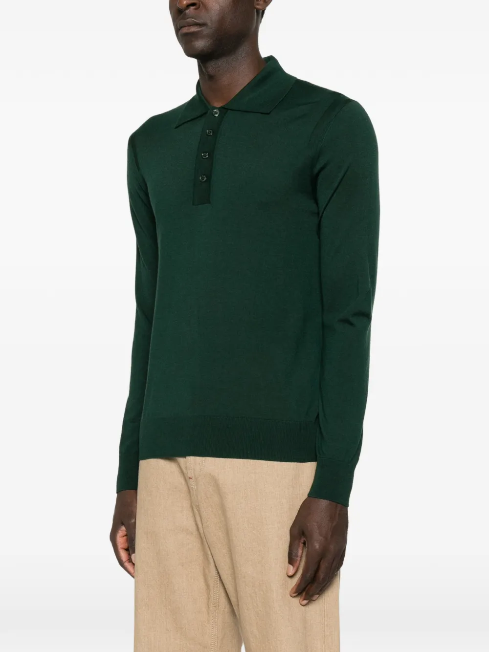 Paolo Pecora Poloshirt met lange mouwen Groen