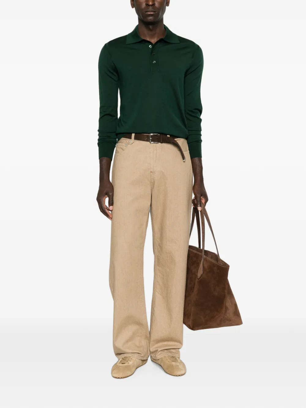 Paolo Pecora Poloshirt met lange mouwen Groen