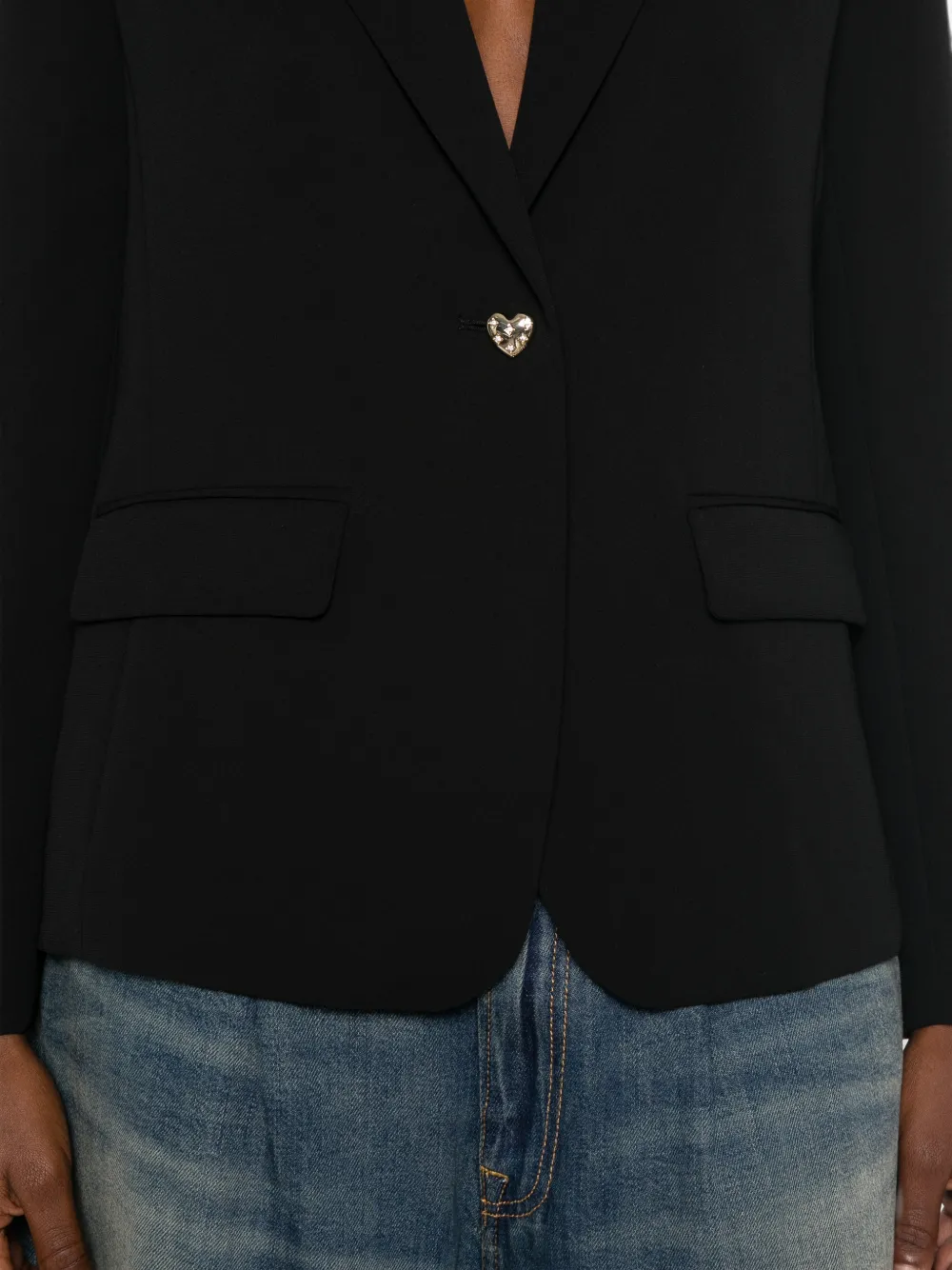 TWINSET Crêpe blazer met hartvormige knoop Zwart