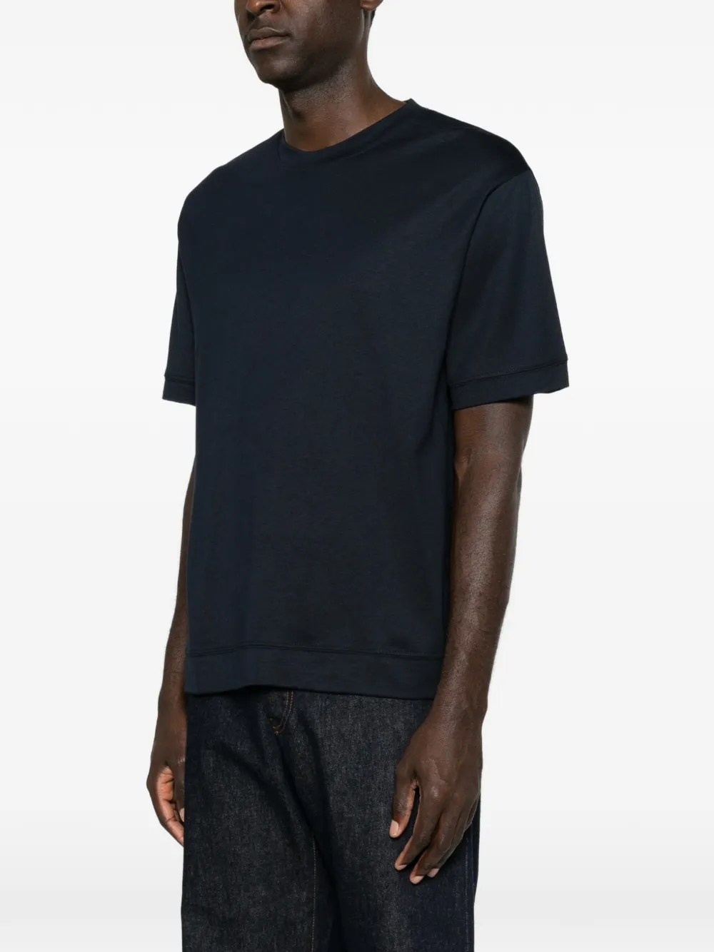 Paolo Pecora T-shirt met korte mouwen en geribbelde afwerking Blauw