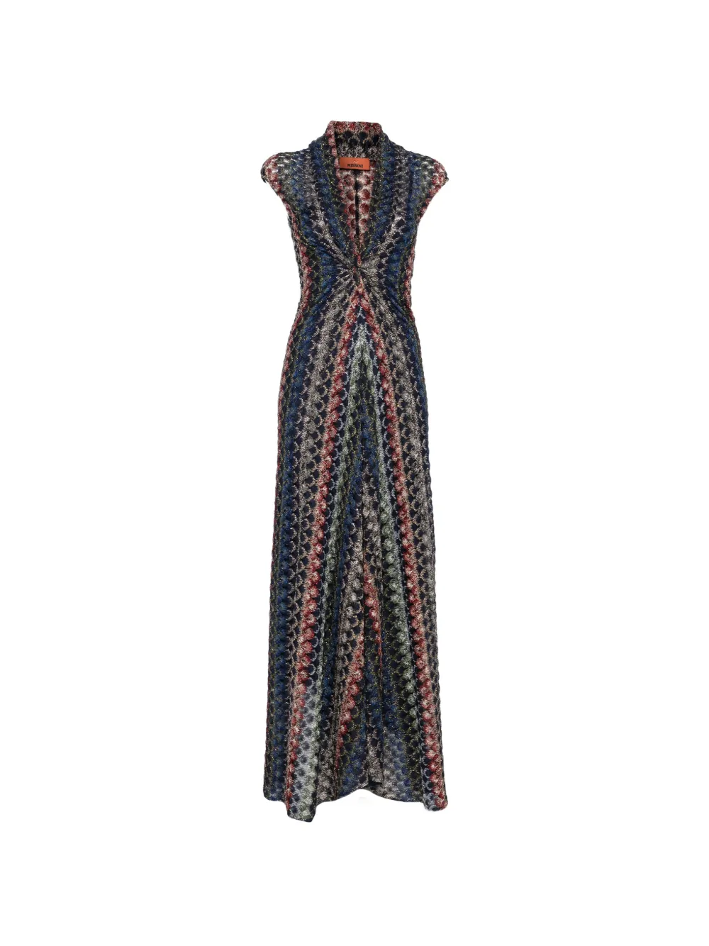 Missoni chevron-knit V-neck dress - Blau