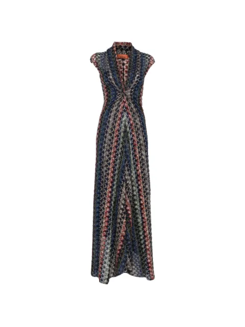 Missoni chevron-knit V-neck dress