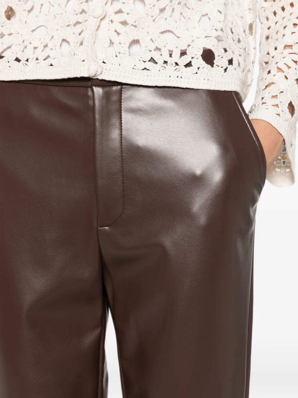 TWINSET Broek met naaddetail Bruin