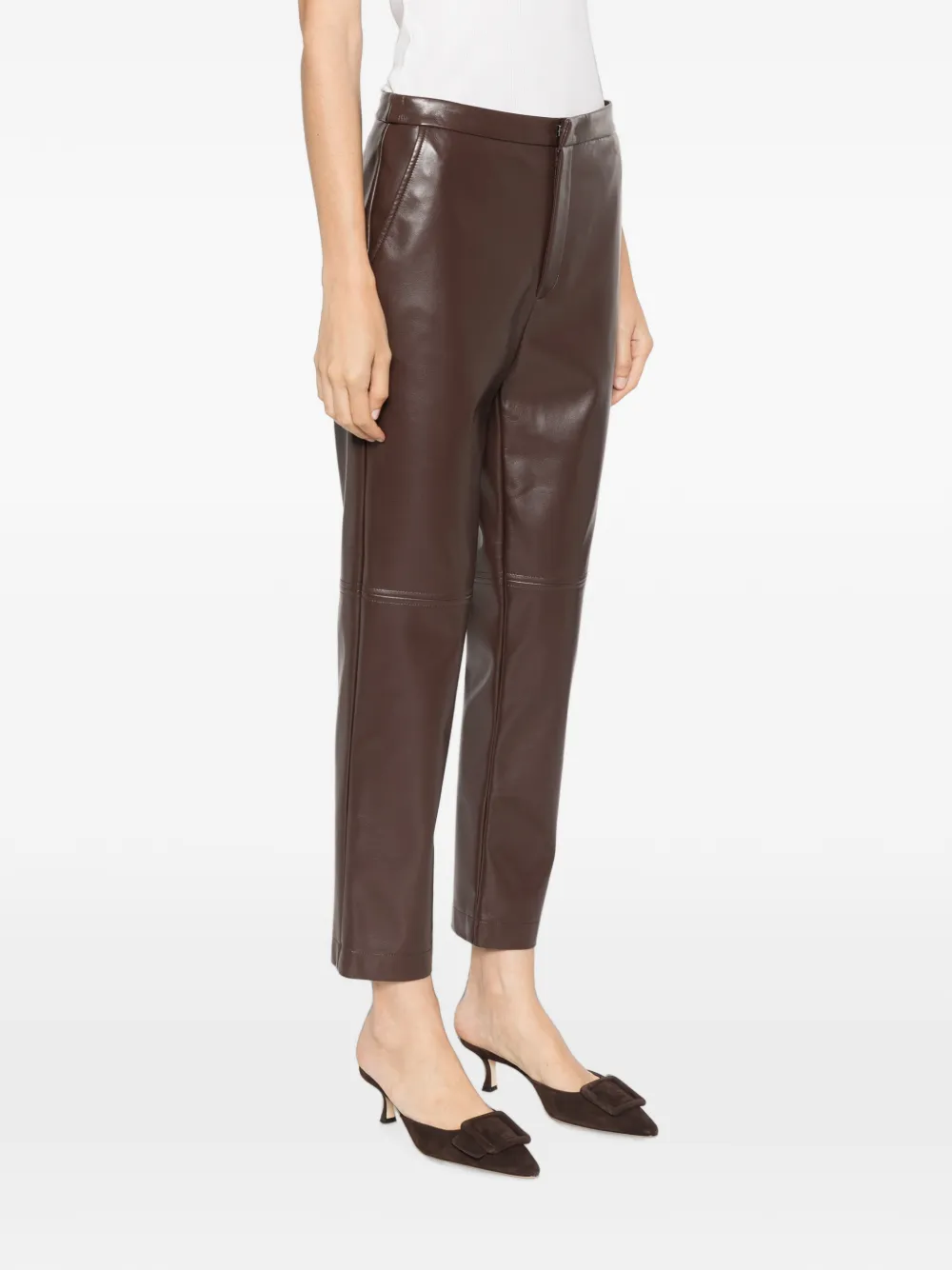 TWINSET Broek met naaddetail Bruin