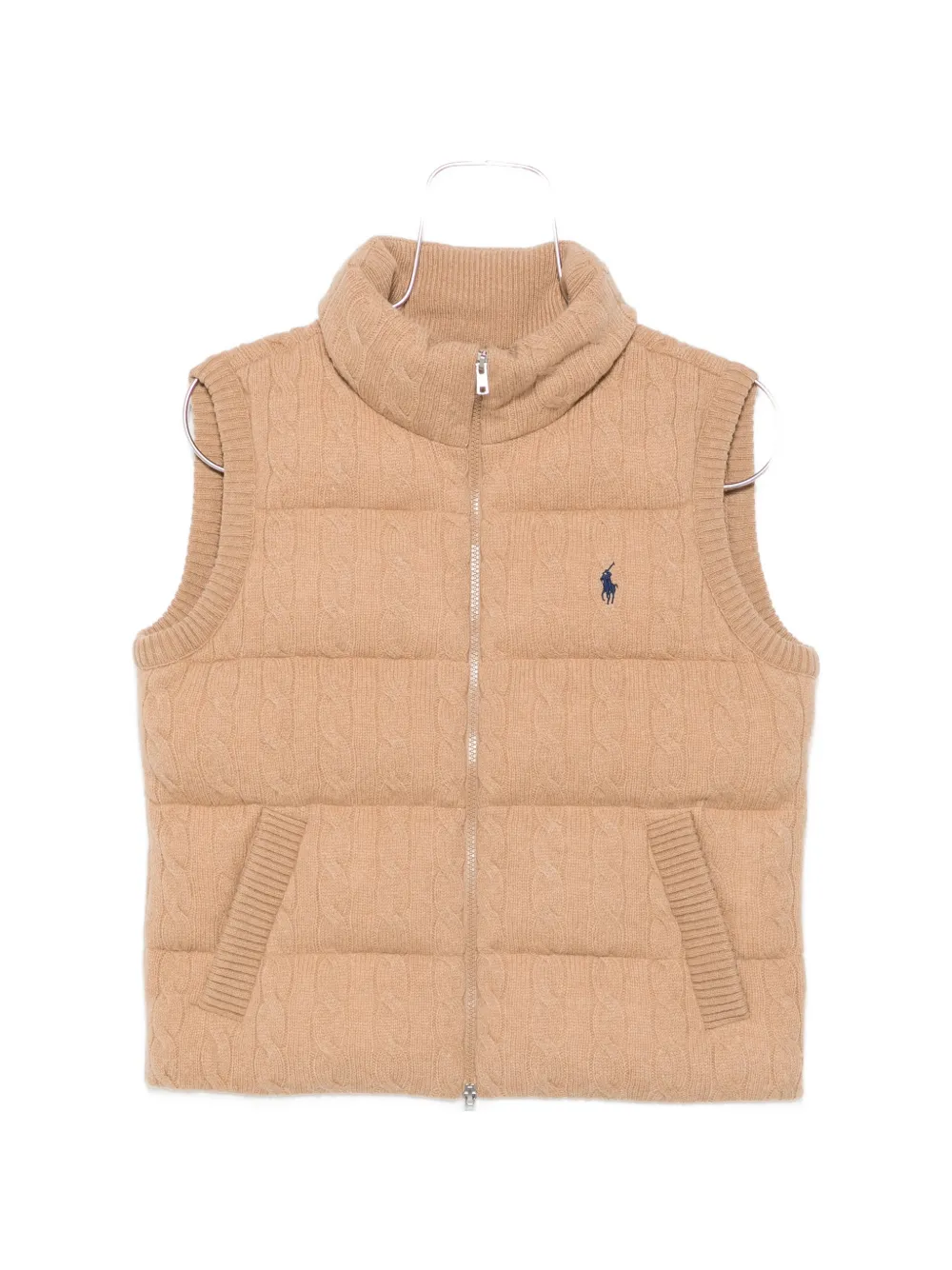 Polo Ralph Lauren Cable-knit Padded Gilet In Neutrals