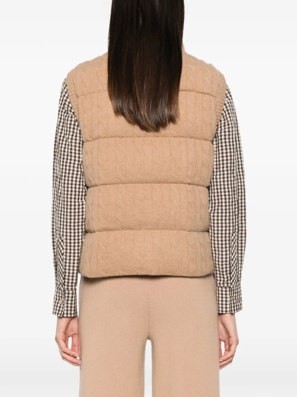 Polo Ralph Lauren Gewatteerde kabelgebreide bodywarmer Beige