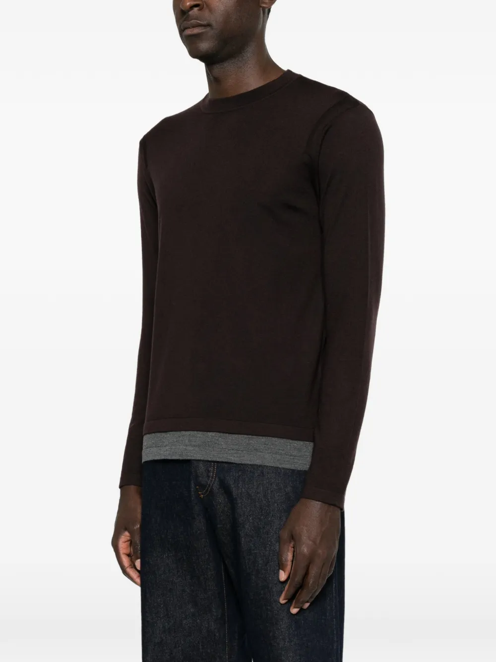 Paolo Pecora crew-neck long-sleeve knit Bruin