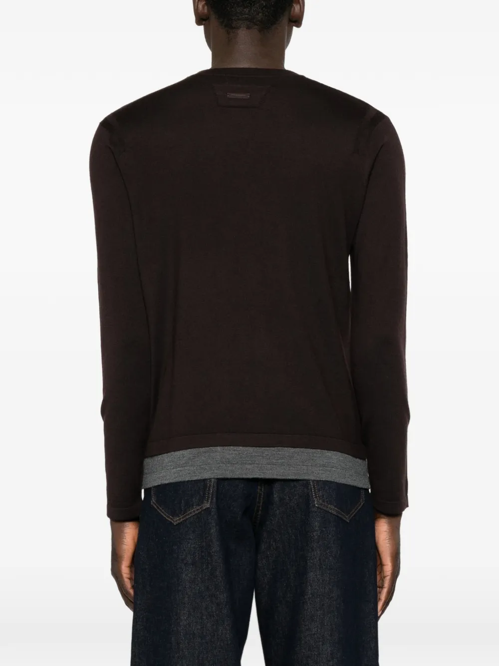 Paolo Pecora crew-neck long-sleeve knit Bruin