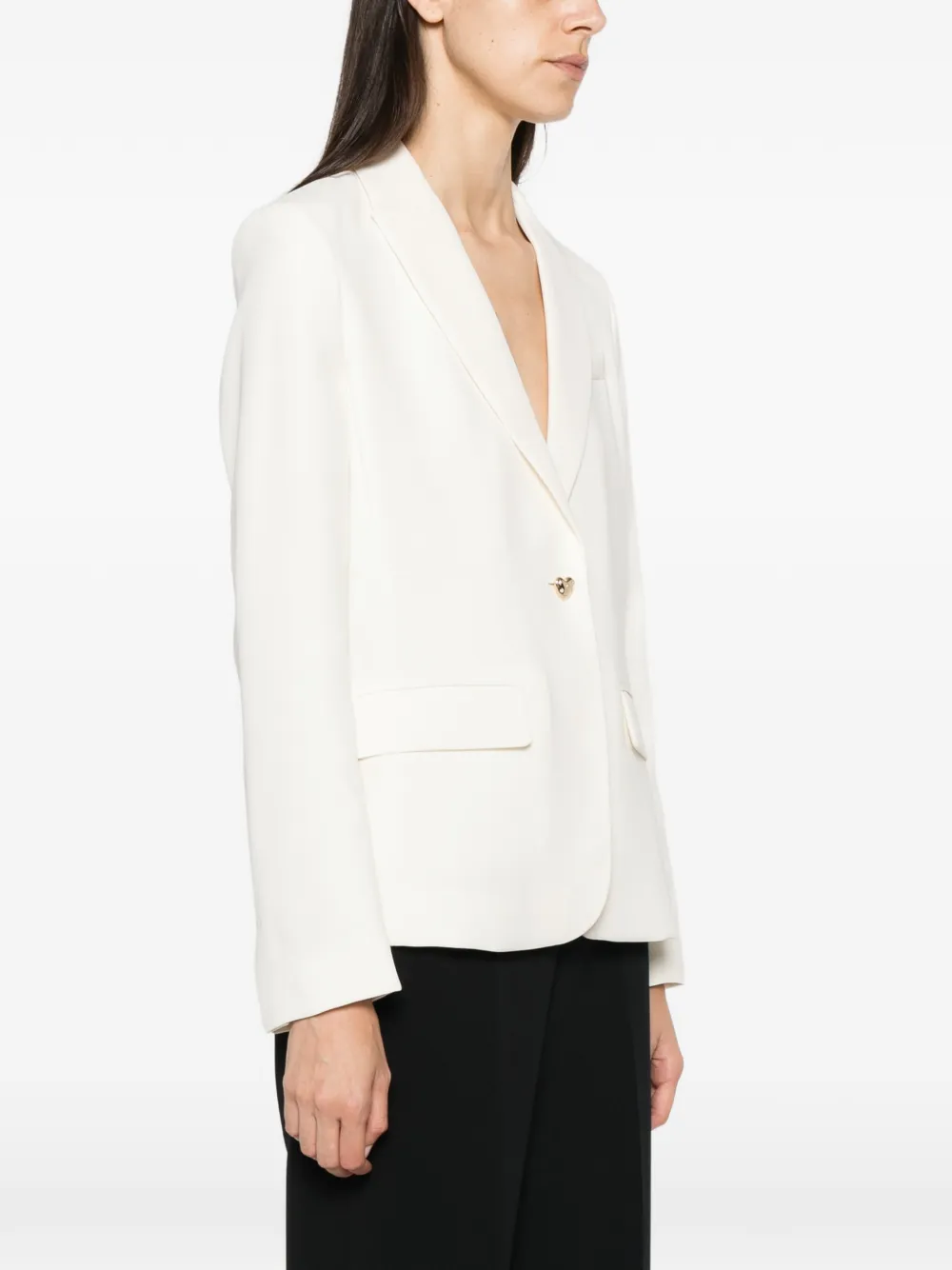 TWINSET Blazer met enkele rij knopen en hartprint Wit