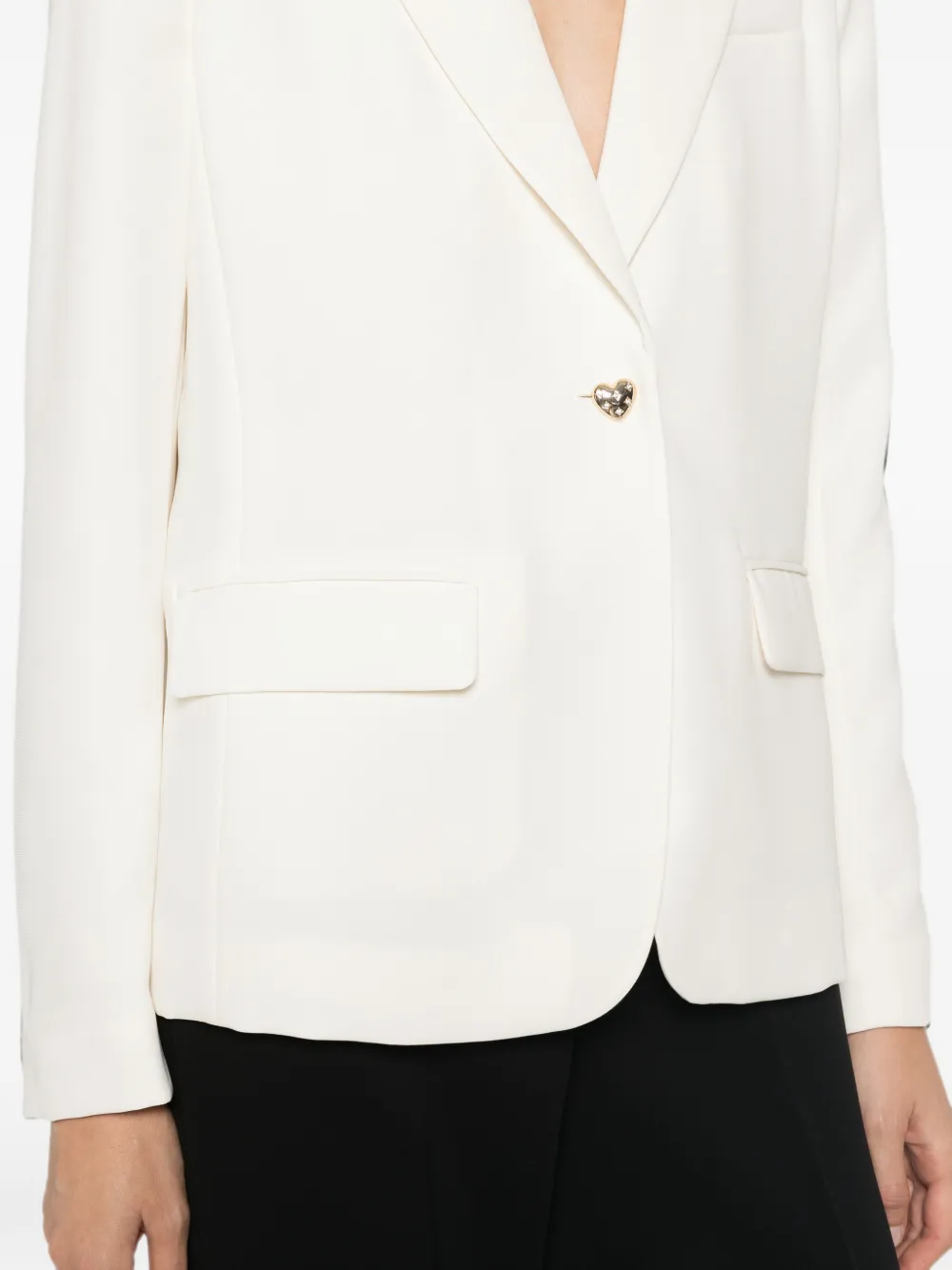 TWINSET Blazer met enkele rij knopen en hartprint Wit