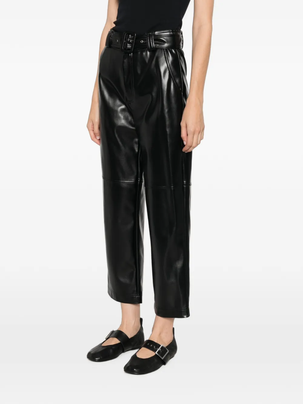 TWINSET Broek van imitatieleer Zwart