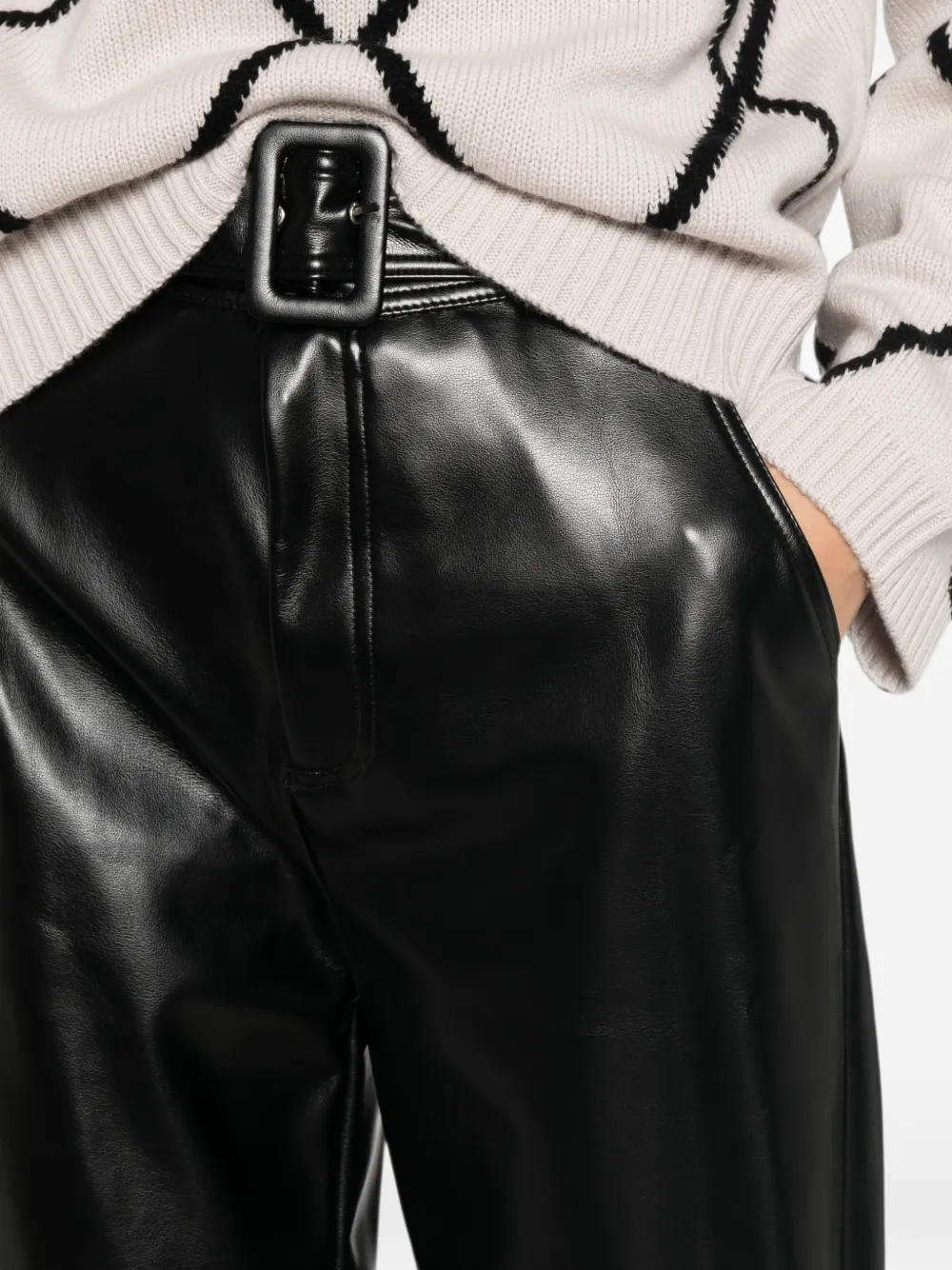 TWINSET Broek van imitatieleer Zwart