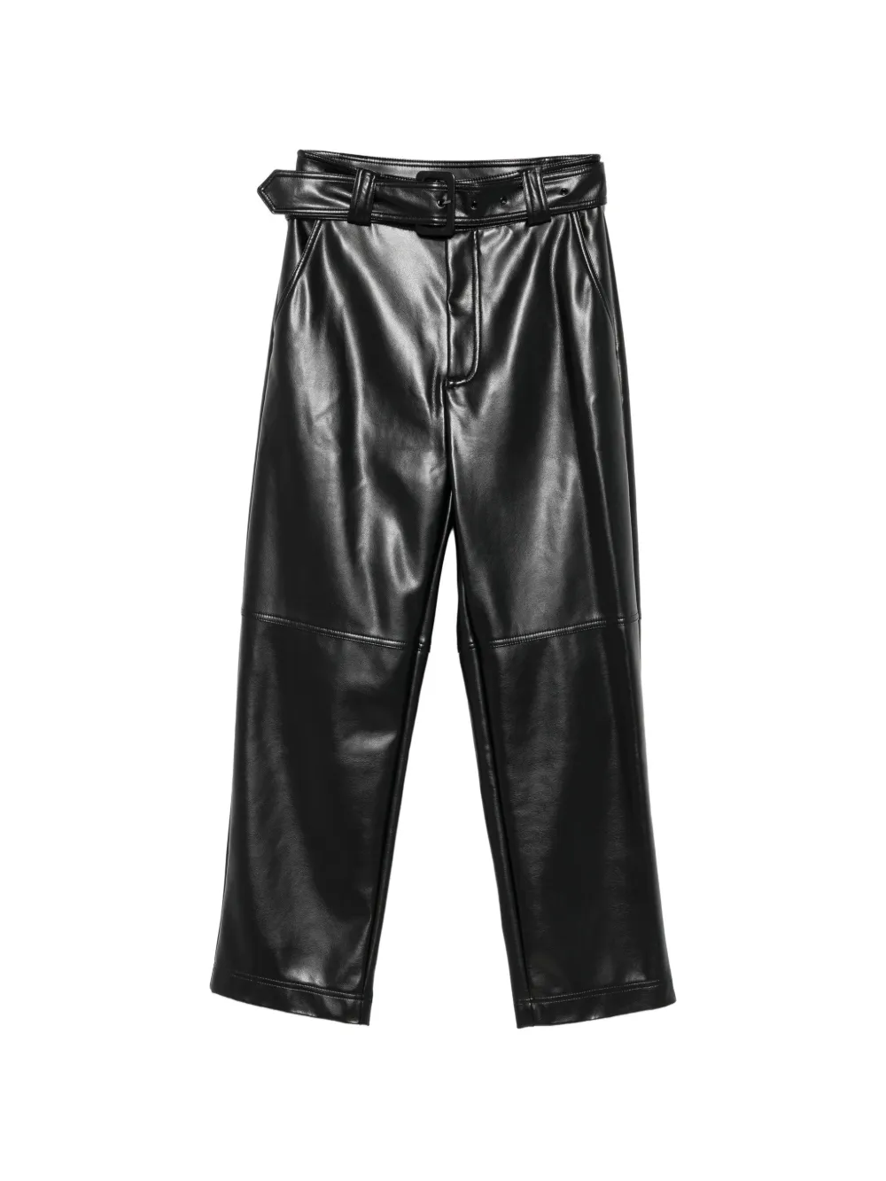 TWINSET belted faux-leather trousers - Schwarz