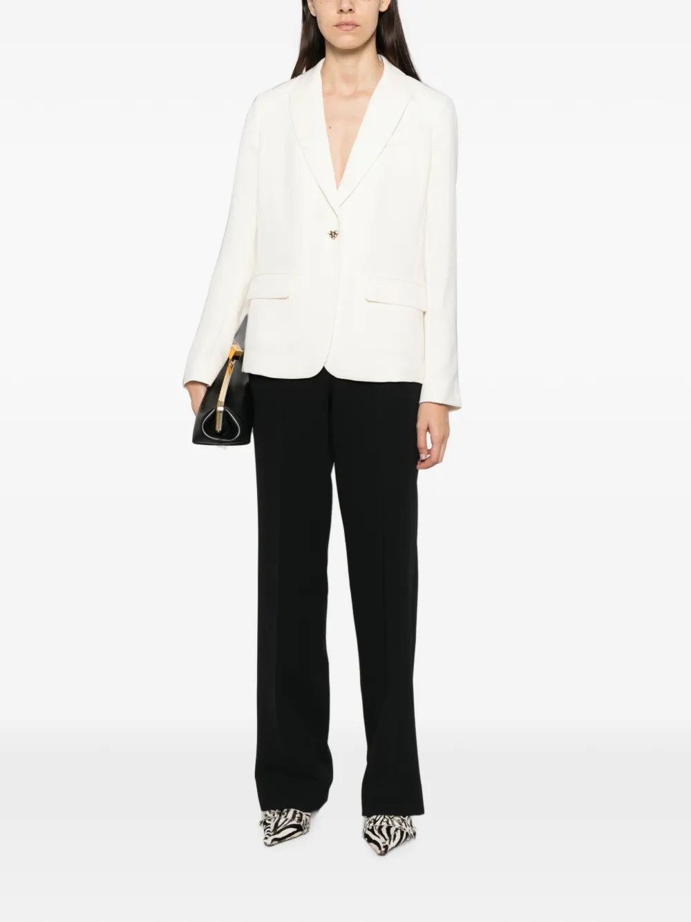 TWINSET Pantalon met wijde pijpen Wit